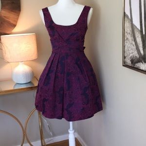 Purple paisley jacquard dress. Worn once! Size 1